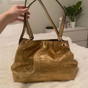 Michael kors purse in gold snake